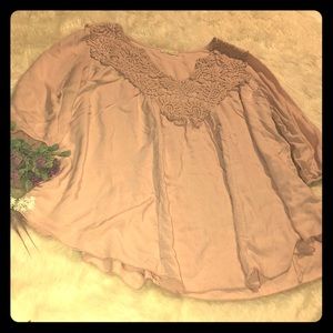 Urban Doll Crochet Detail Flowy Top